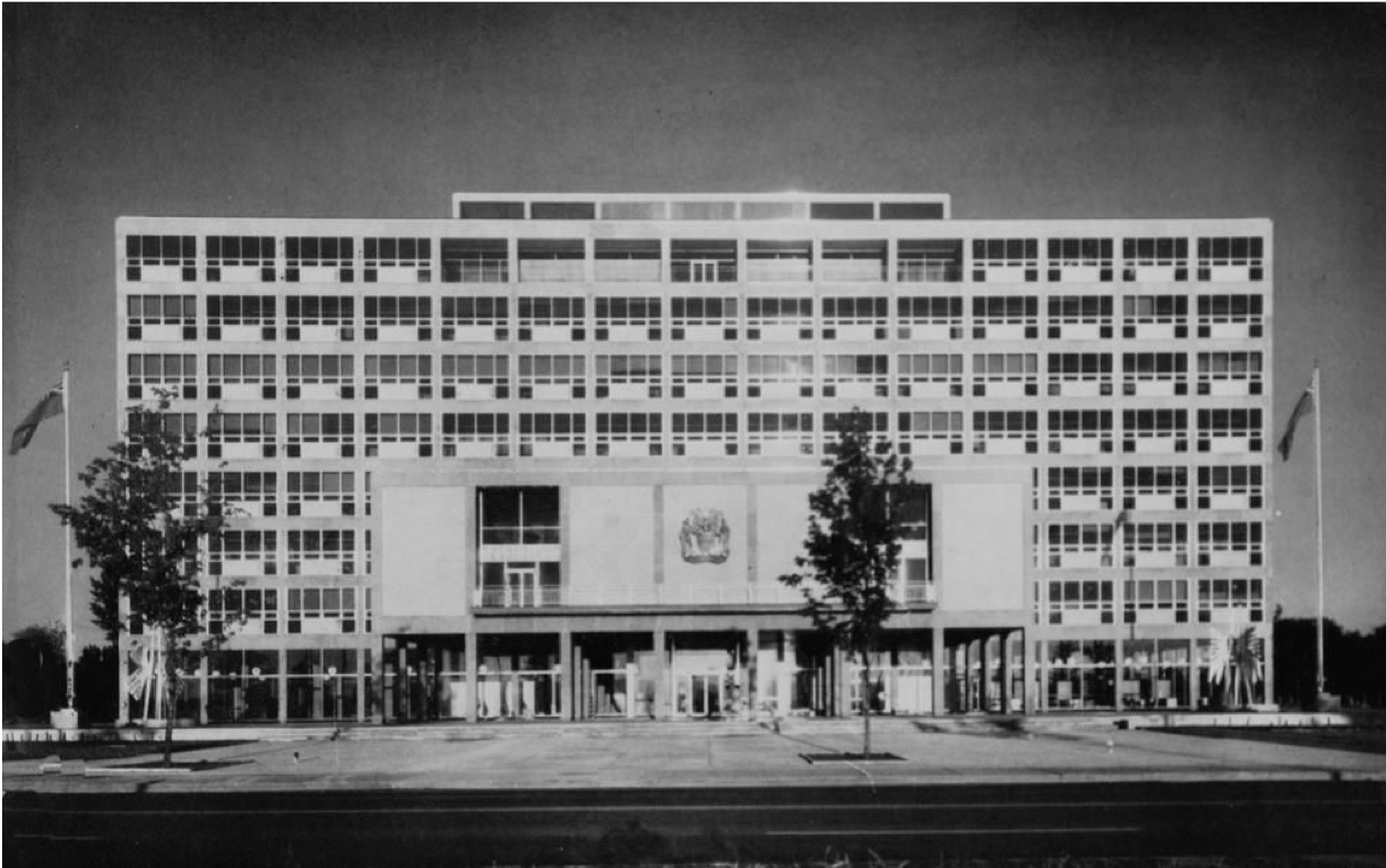 Diefenbaker Building 60 - exterior view of facade of 1958 building