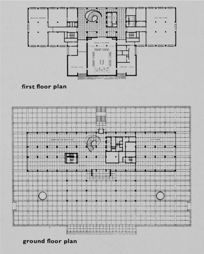 Diefenbaker Building 62 - ground and 1st floor plans of 1958 building