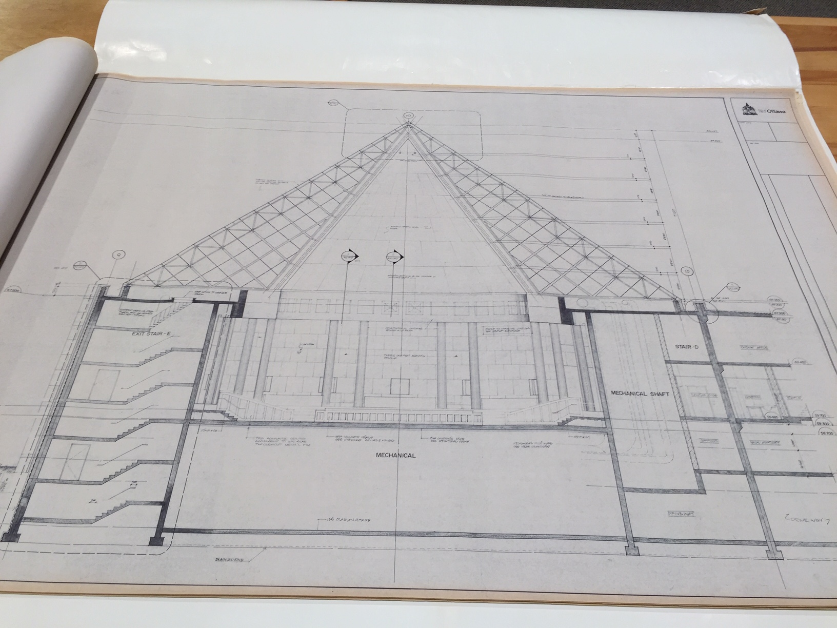 Ottawa City Hall - Safdie - Council Chamber Internal elevation looking south
