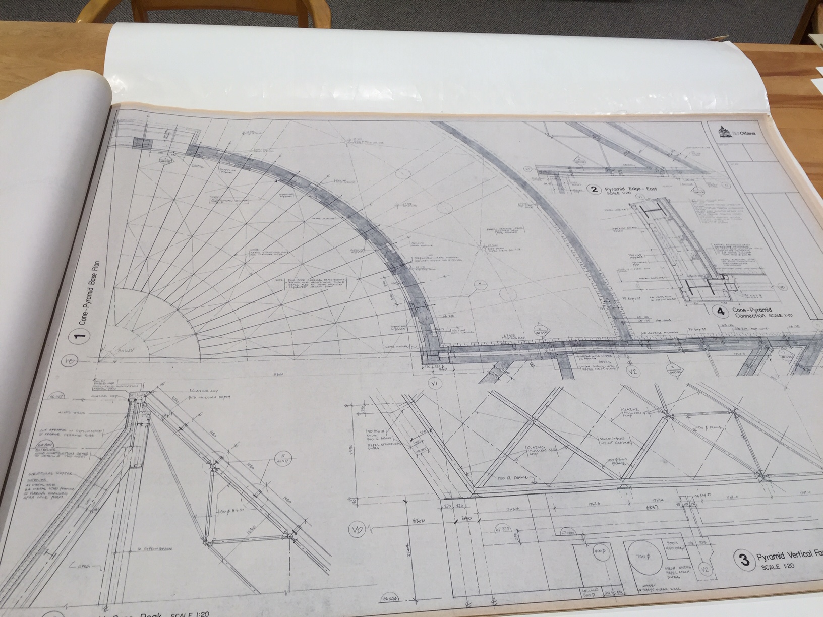 Ottawa City Hall - Safdie - Council Chamber Upper Cone and Pyramid
