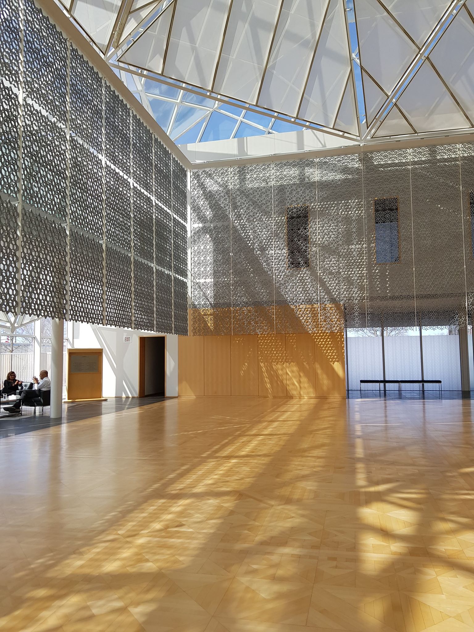 Clear view of the atrium during a sunny day