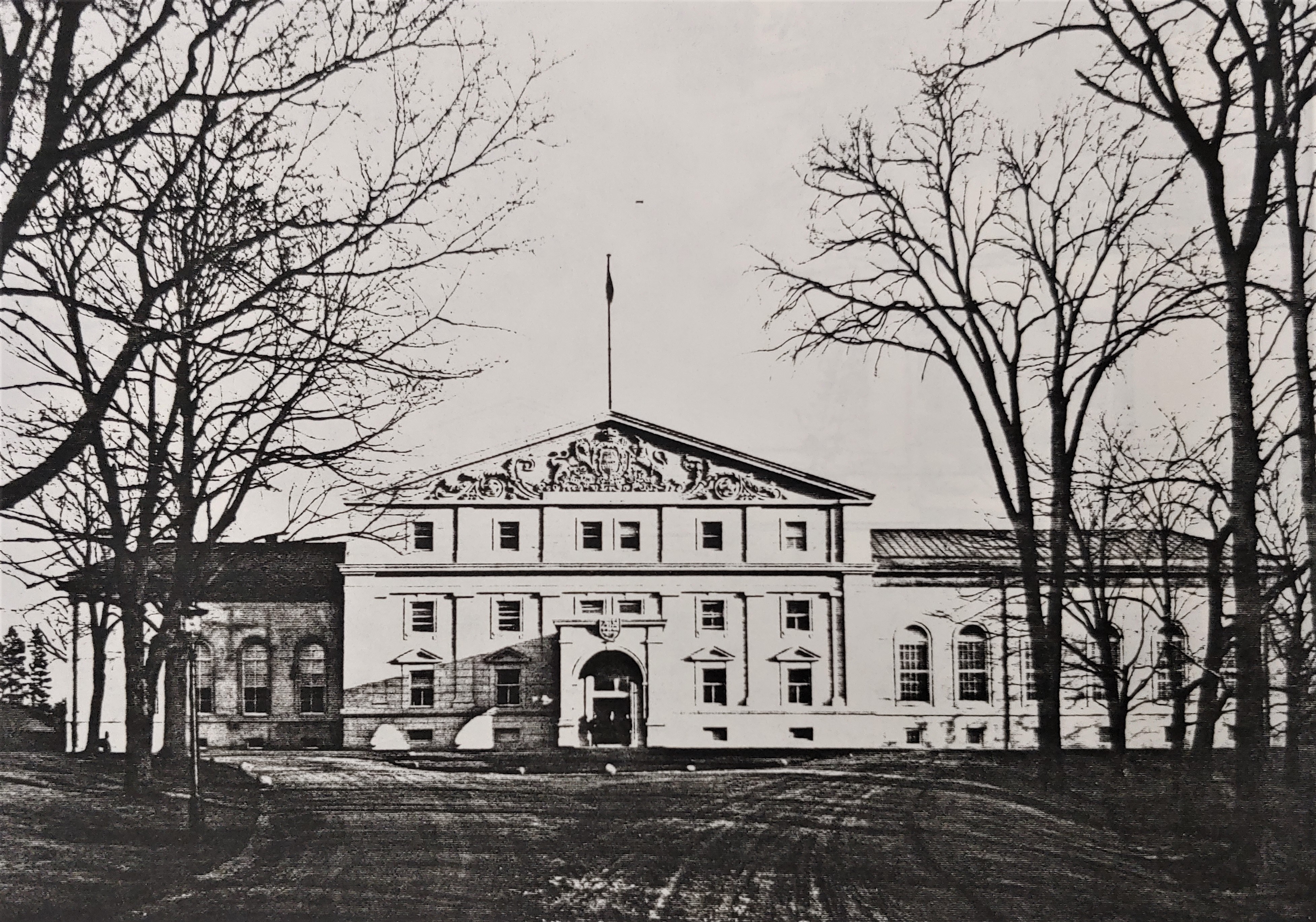 Rideau Hall, west entrance facade in 1913 (after renovations) PAC, PA 53034, FHRBO pg 124 plate 19