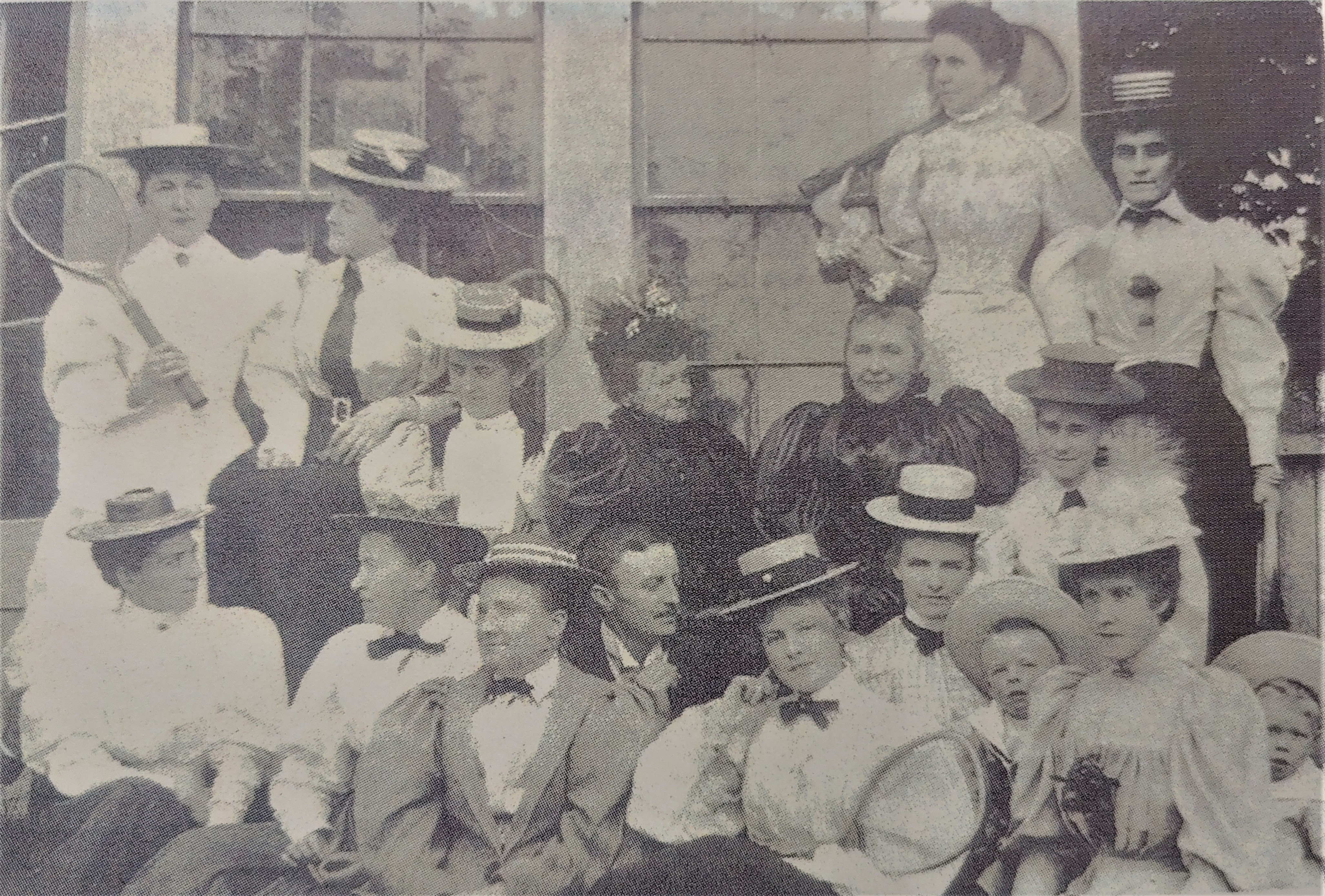 Tennis party, Victoria BC, 1890s, Women played tennis in full street dress (Provincial Archives of British Columbia) HR Plate 13