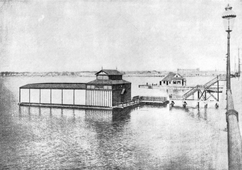 Harvard Bridge Bath, Boston, circa late 1800s. U.S. Department of Commerce and Labor, Bulletin of the Bureau of Labor, September 1904.