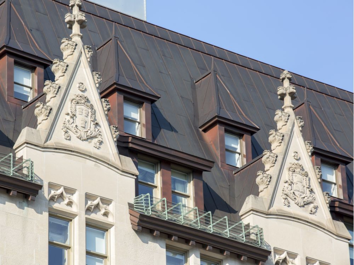 Details of the stonework on the roof of the Chateau Laurier. Wayne Cuddington/ Postmedia /jpg