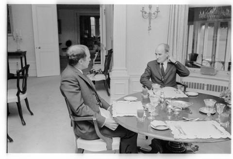 Pierre Trudeau having lunch at 24 Sussex Drive