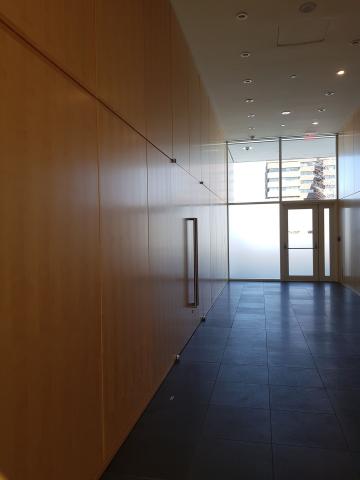 Corridor behind Library that shows the sleek design