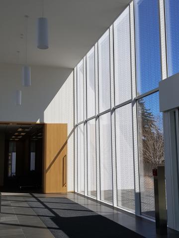 Main entrance of the building that serves as waiting and reception area.