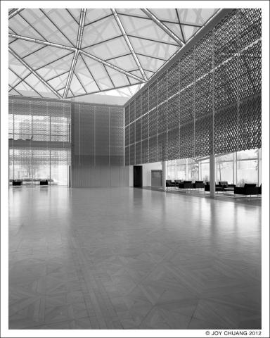 Black and white image of the Atrium.
