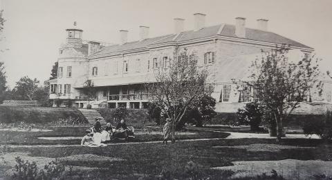 South Front Rideau Hall, 1868 Wing, with Monck Family (Hubbard)